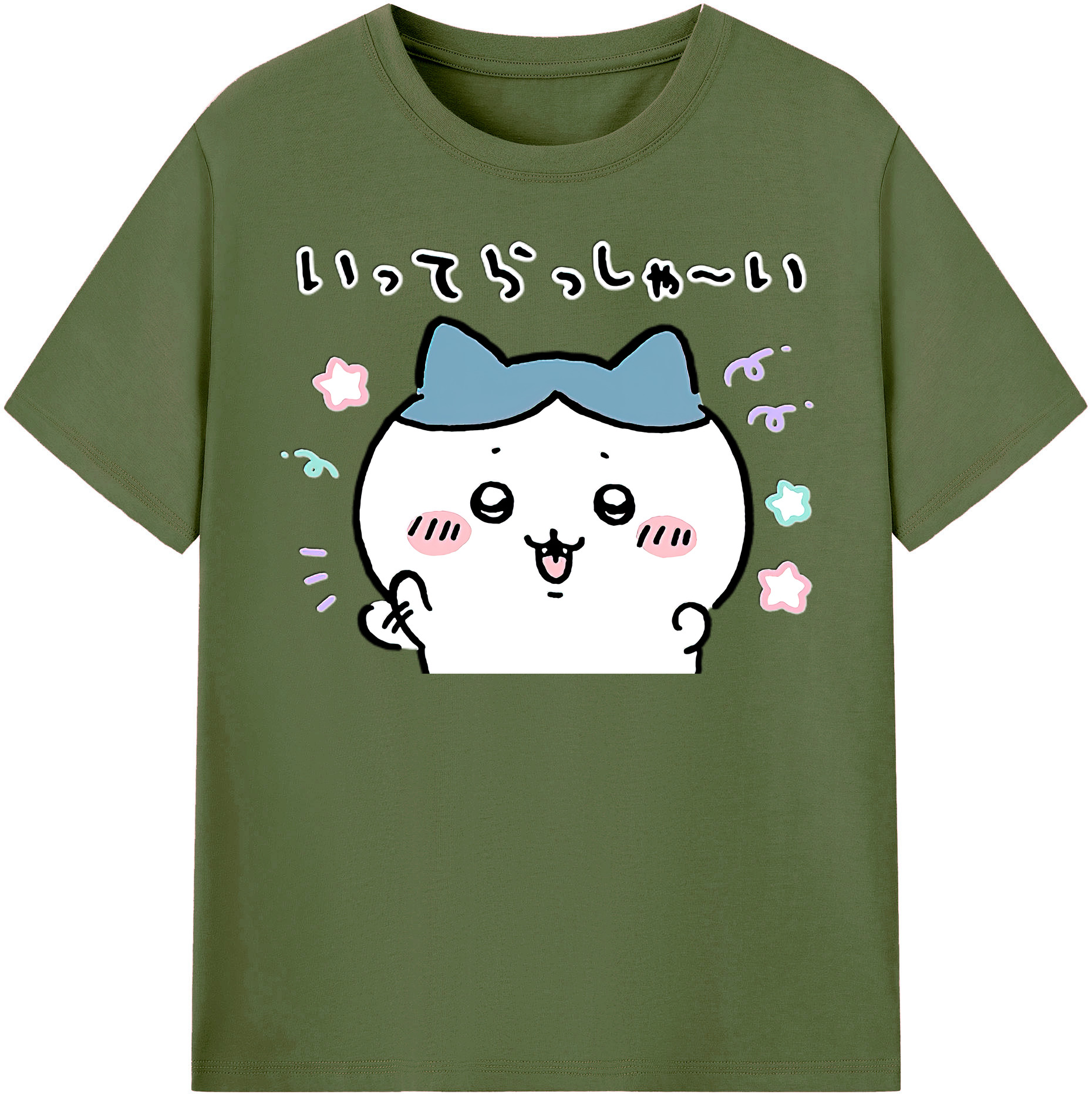 （画像用） ちいかわ ハチワレ Chii-kawa hachiware 綿100％半袖Tシャツ（フロントプリント）